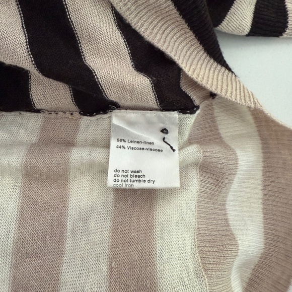 AKRIS Punto Striped Linen Collard Polo Short Sleeve Top - Picture 8 of 10